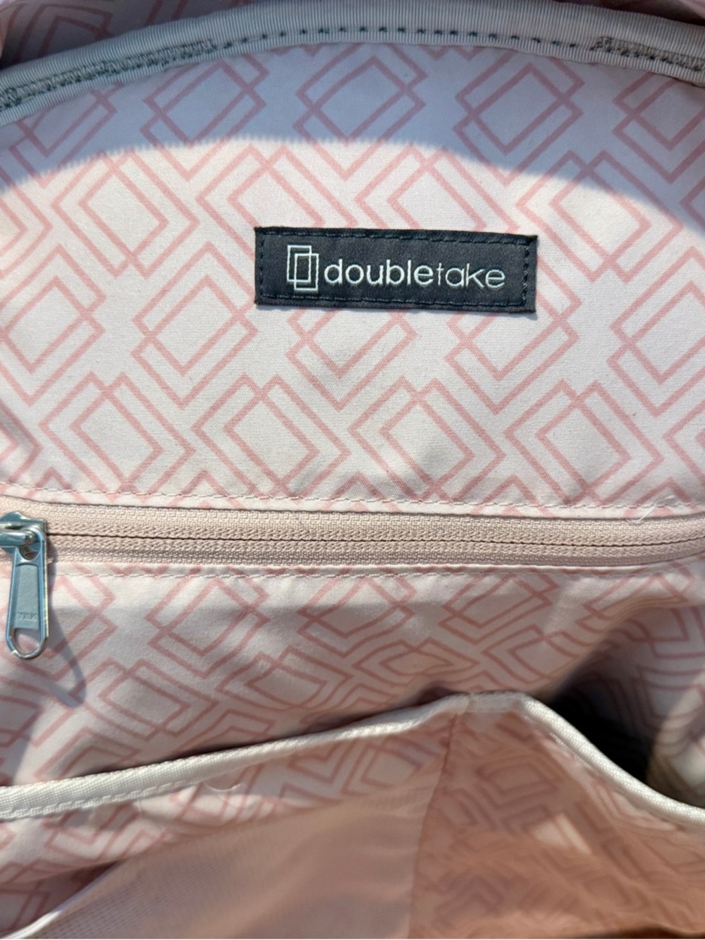 Women Doubletake Melbourne Gray Tennis Backpack Tote with Pink Accent - Picture 8 of 11